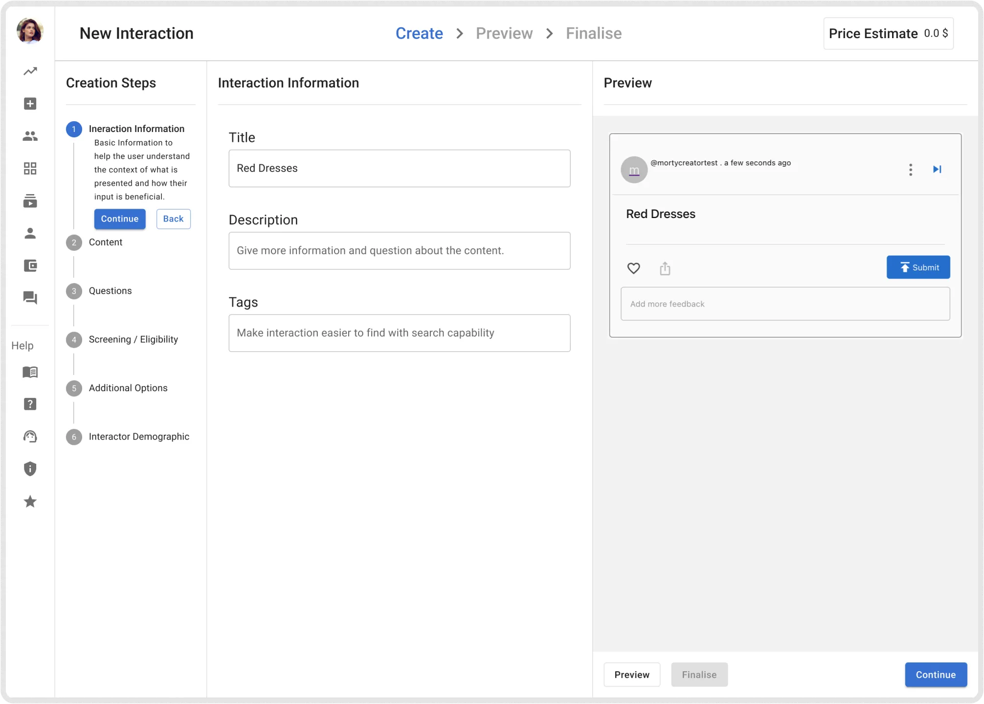 Direction B: step-led editing with compact preview
