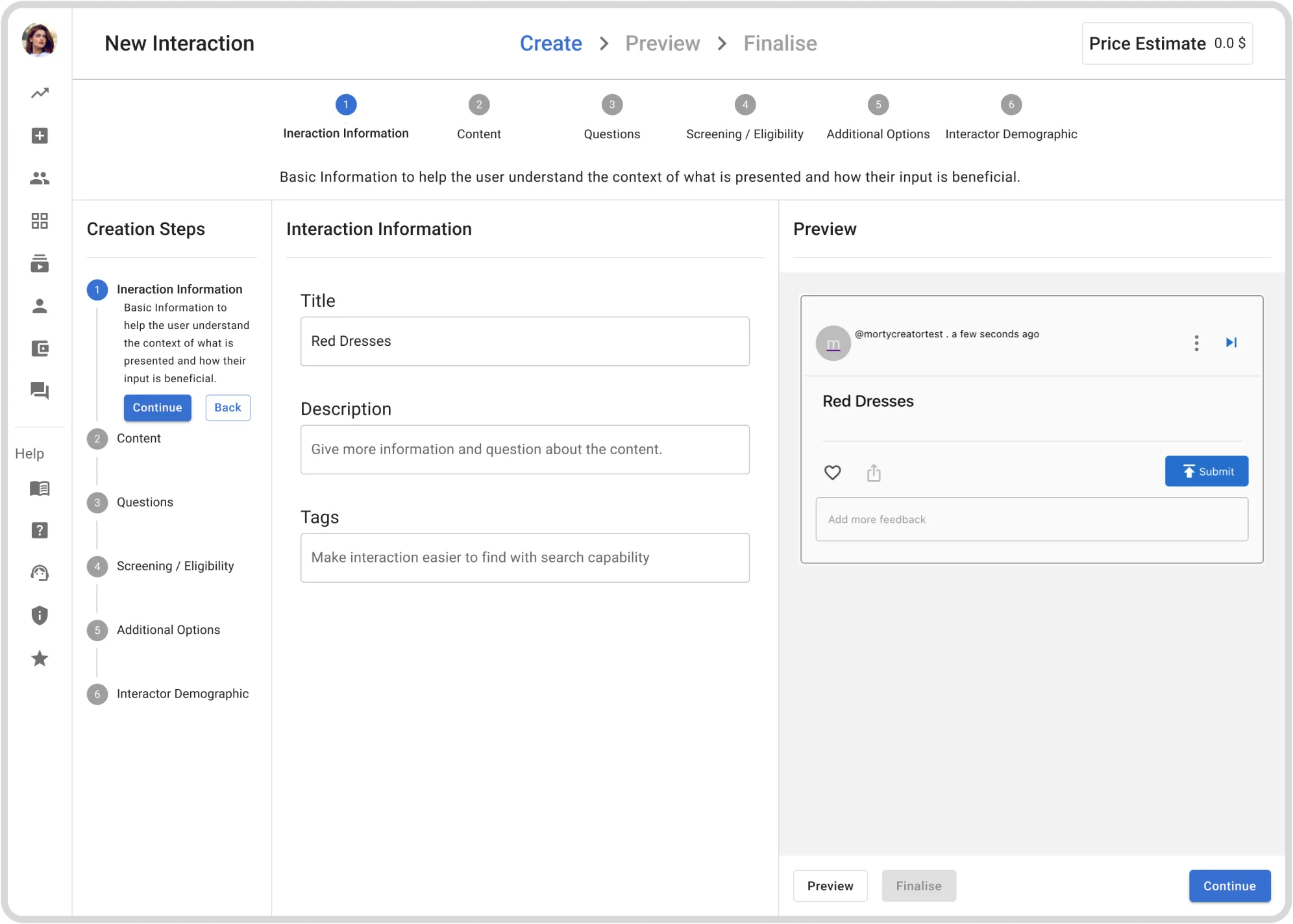 Direction C: horizontal progress with wider workspace