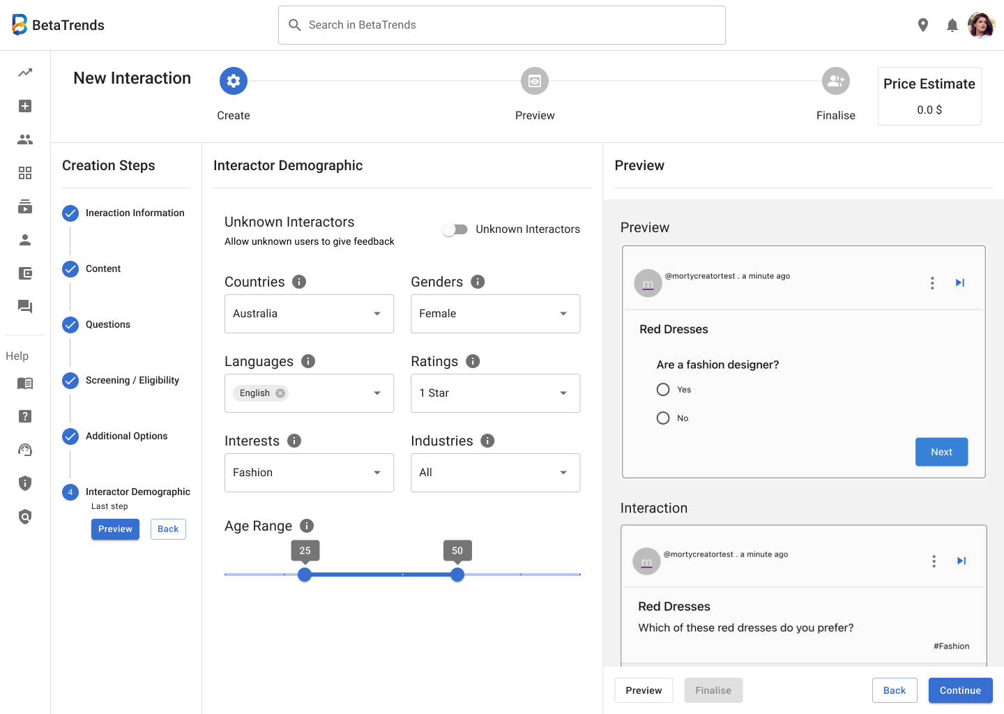 Actions and final-step context in the workspace