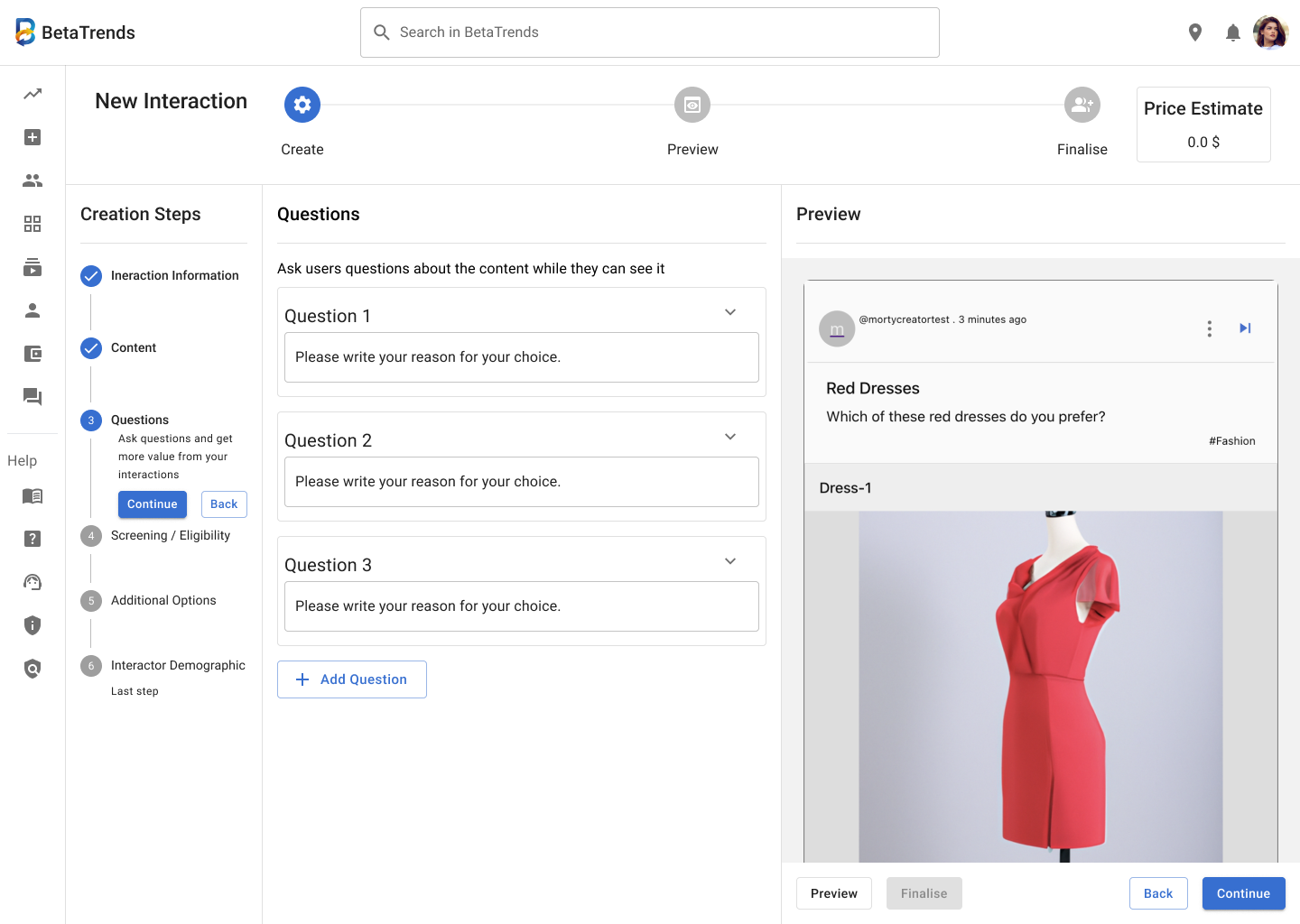 Question management in the connected workspace